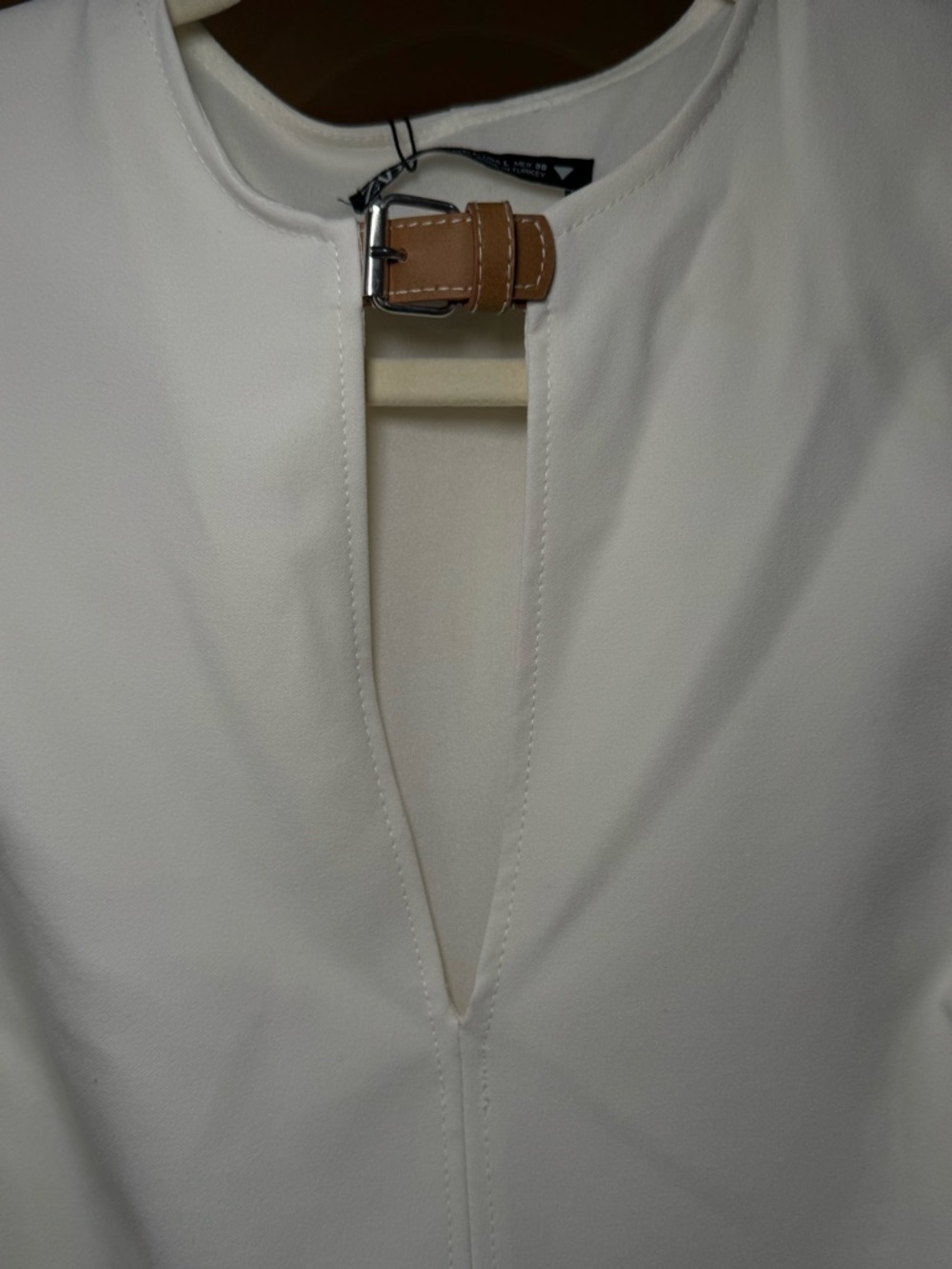Zara Cream Sleeveless Buckle Front Bodysuit strap fitted - Picture 4 of 7